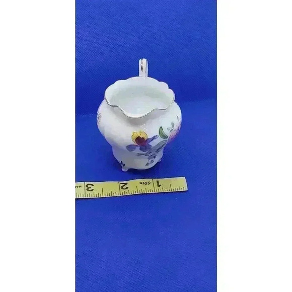 Vintage Mini Pitcher Creamer Syrup Vase Fine China Flowers Rosetti Japan 1950 - Picture 7 of 14